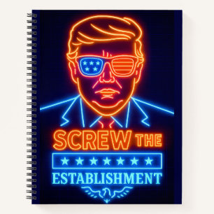 Neon Trump wirft das Establishment-Notebook Notizbuch