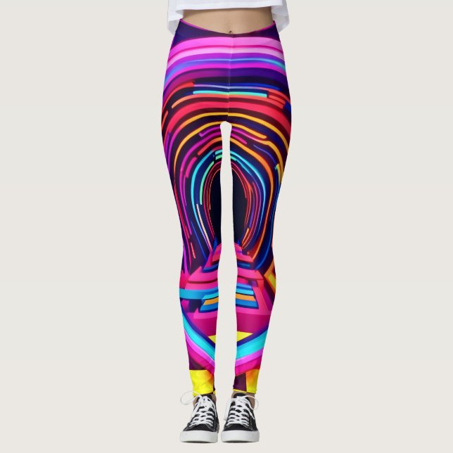 Neon Tunnel Dimensionen Leggings (Vorderseite)