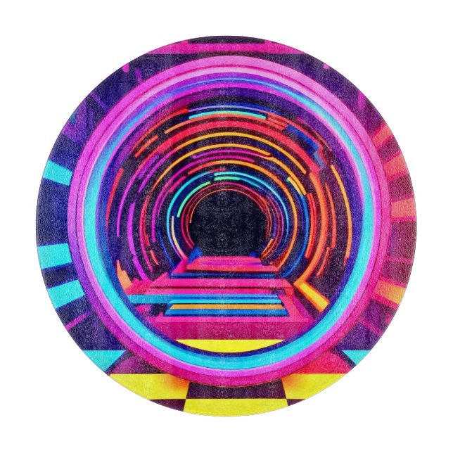 Neon Tunnel Dimensionen Schneidebrett (Vorderseite)