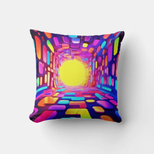Neon-Tunnel: Psychedelische Reise Kissen