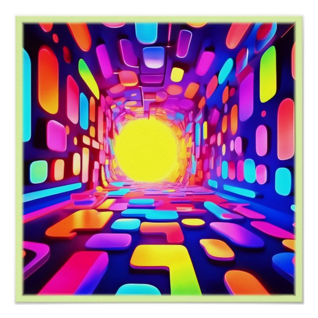 Neon Tunnel: Psychedelische Reise Poster (Vorderseite)