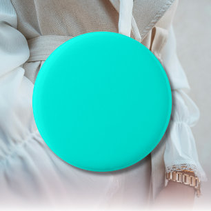 Neon Türkis Solid Color Classic Button