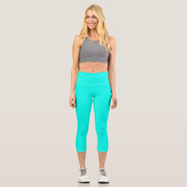 Neon Türkis Solid Color | Classic Capri Leggings