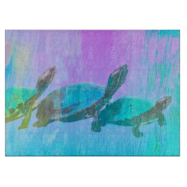 Neon Turtles Cutting Board Schneidebrett (Vorderseite)
