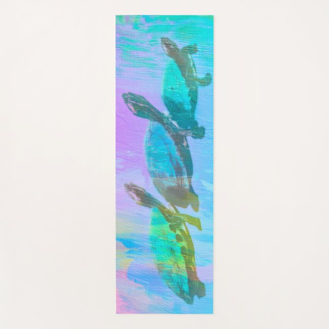 Neon Turtles Yogamatte (Vorderseite)