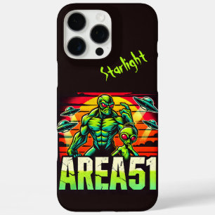 Neon-UFOs schweben über Area 51 iPhone 16 Pro Max Hülle