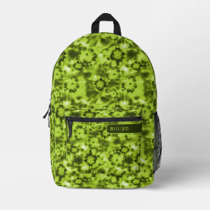 Neon- und Armee-Grün-Shibori-Muster Coole Teens Bedruckter Rucksack