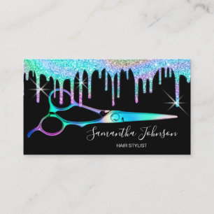 Neon Unicorn Holographic Friseur B Visitenkarte