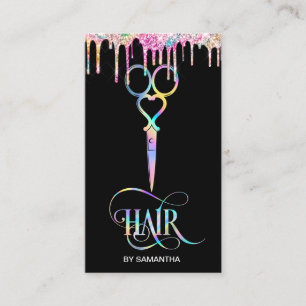 Neon Unicorn Holographic Friseur Visitenkarte