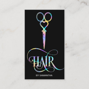 Neon Unicorn Holographic Friseur Visitenkarte