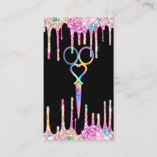 Neon Unicorn Holographic Friseur Visitenkarte