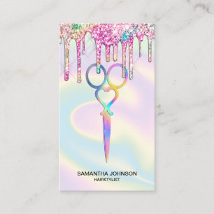 Neon Unicorn Holographic Friseur Visitenkarte