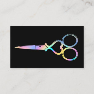 Neon Unicorn Holographic Hairstylist Friseur B Visitenkarte