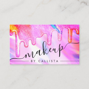 Neon Unicorn Holographic Thick Glitzer Tropfen Mak Visitenkarte