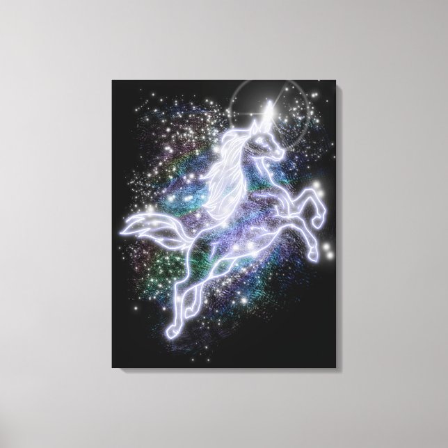 Neon Unicorn Leinwanddruck (Vorderseite)