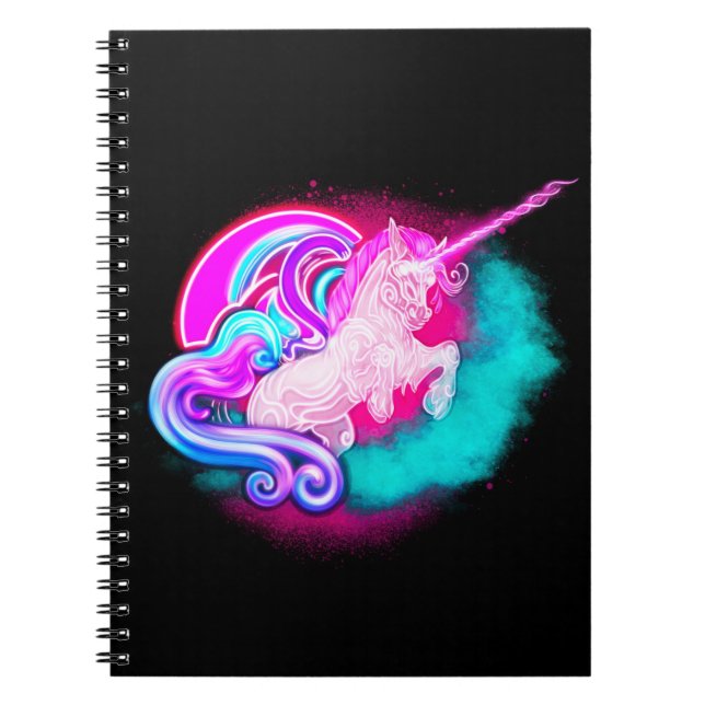 Neon Unicorn Notizblock (Vorderseite)