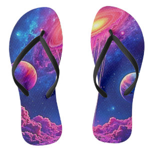 Neon-Universum: Triefender Sternenlicht Flip Flops