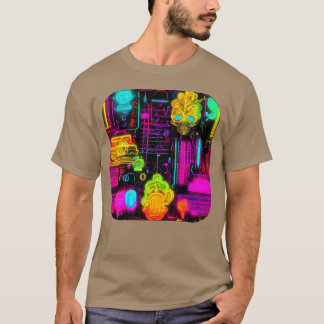 Neon-UV-Stil Vintage 80er Retro lustig T-Shirt
