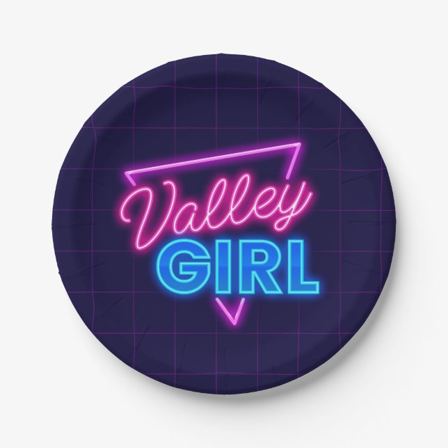Neon Valley Girl Pappteller (Vorderseite)