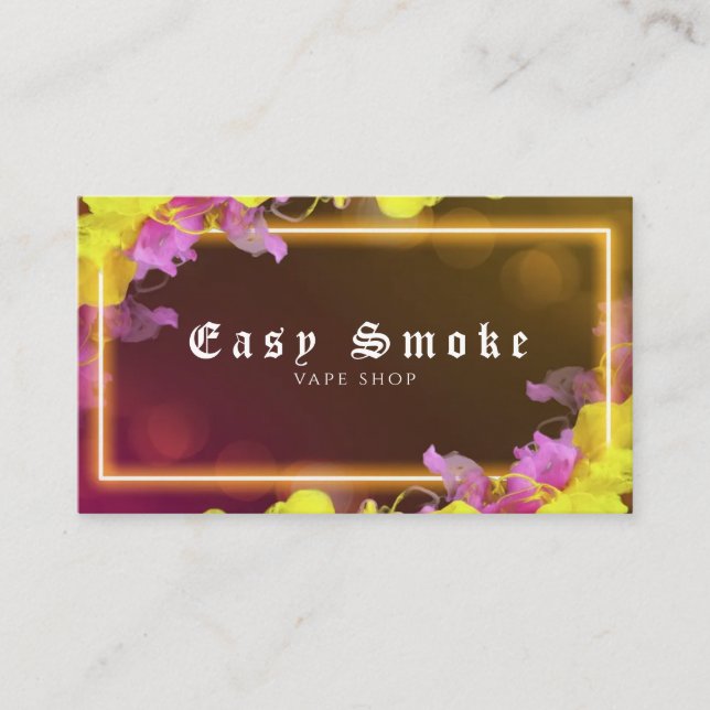 Neon Vape Shop Business Card Visitenkarte (Vorderseite)