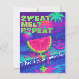 Neon Vaporwave 80er Summer Heat Postkarte