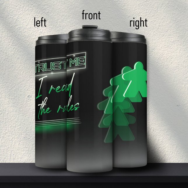 Neon Vaporwave Meeple Green Board Game Geek Thermosbecher (Von Creator hochgeladen)