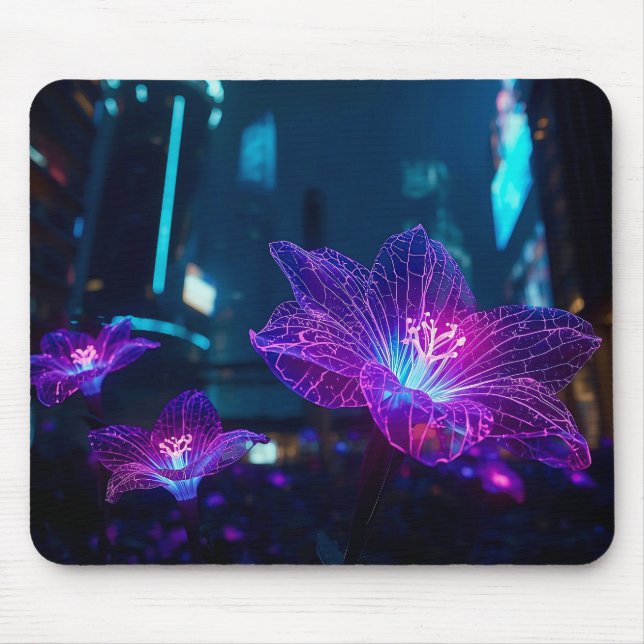 Neon Veins Glowing Mouse Pad | Bioluminescent Mousepad (Vorne)