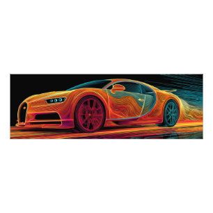 Neon Velocity Automobilkunst (91 cm x 30 cm) Fotodruck