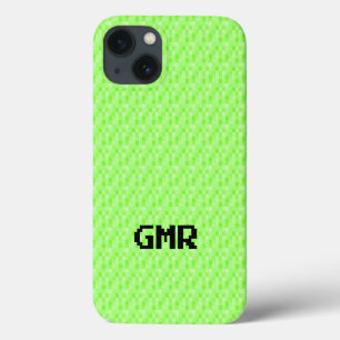 Neon vert petit pixel motif iPhone 13 Coque