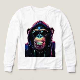 Neon Vibe – Stylischer Schimpanse mit Hoodie und S