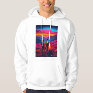 Neon Vibes Mountain Wandergebiete für Paare - Sty Hoodie