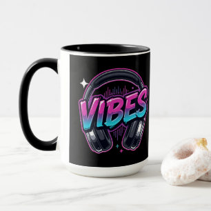 Neon-Vibes-Musik-Headphones Cyberpunk Zwei-Töne Tasse
