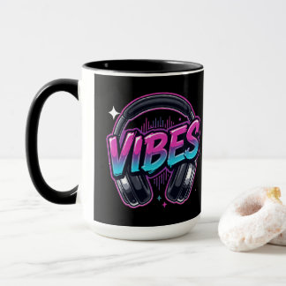 Neon-Vibes-Musik-Headphones Cyberpunk Zwei-Töne Tasse
