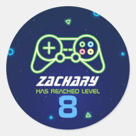 Neon Video Game Arcade Geburtstagsparty Sticker