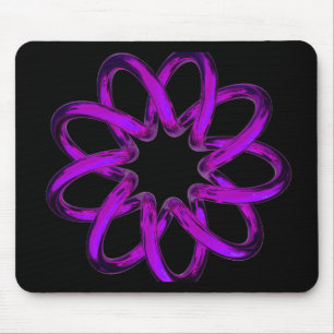 Neon-Violetter Torus auf schwarzem Hintergrund Mousepad