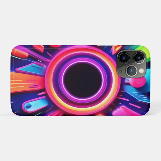 Neon Vortex Abstrakt Space Art Case-Mate iPhone Hülle (Rückseite (Horizontal))