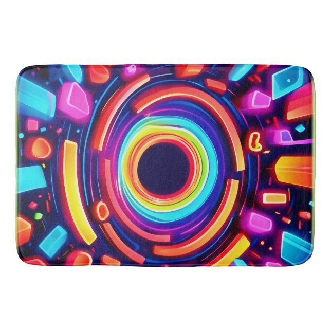 Neon Vortex Odyssey Badematte (Vorderseite)