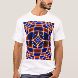 Neon Vortex Star Optische Illusion – Blau Orange G T-Shirt