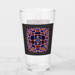 Neon Vortex Stern Optische Täuschung – Blau Orange Glas