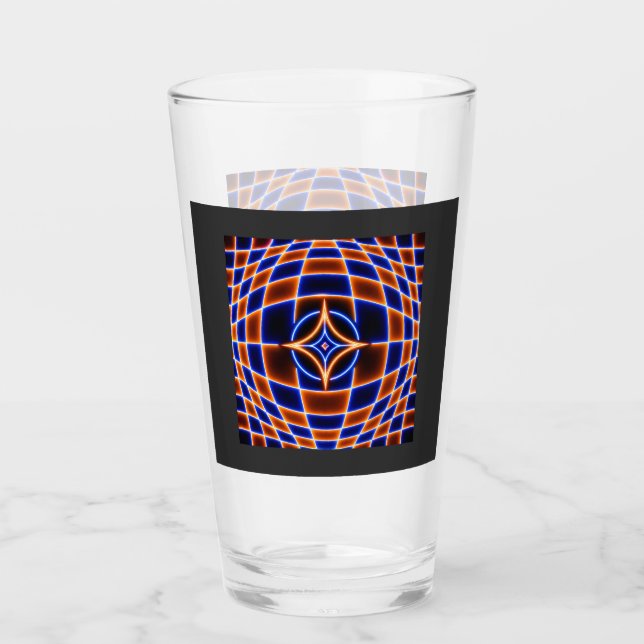 Neon Vortex Stern Optische Täuschung – Blau Orange Glas (Vorderseite)