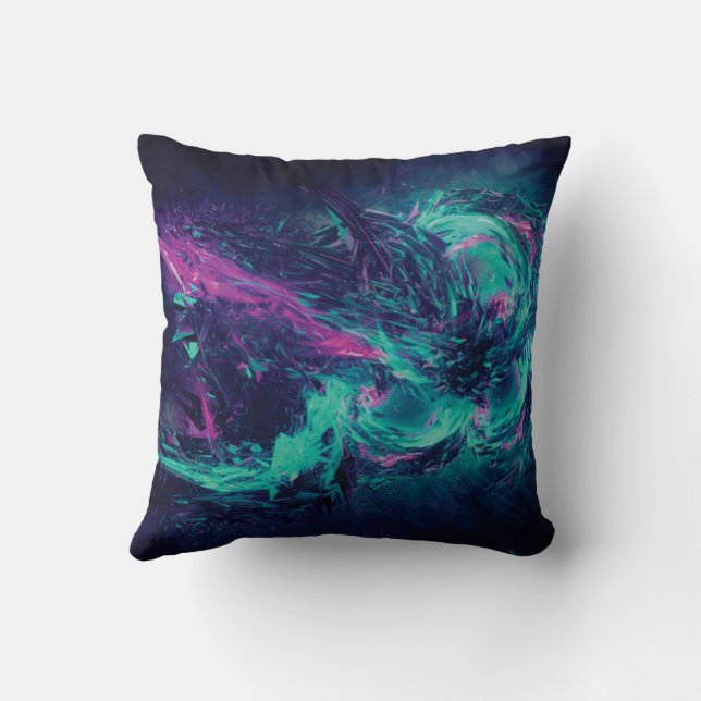 Neon Vortex Throw Pillow Kissen (Rückseite)