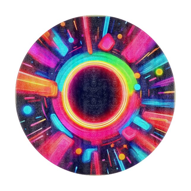 Neon Vortex von Lichtkunst Schneidebrett (Vorderseite)