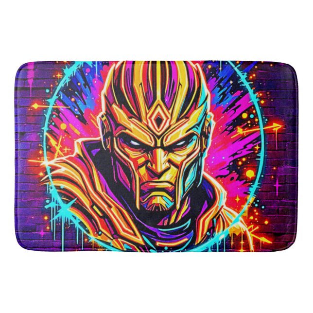 Neon Warrior Power Art Badematte (Vorderseite)