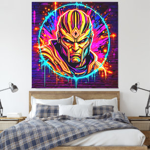 Neon Warrior Power Art Leinwanddruck