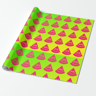 Neon-Wassermelonen-Scheiben-Muster Geschenkpapier