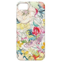Neon Watercolor Blume iPhone Case