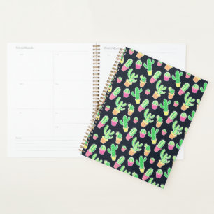 Neon Watercolor Cactus dans les pots Motif
