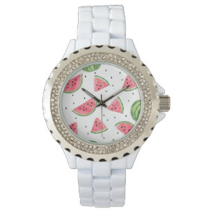 Neon Watercolor Wassermelons Muster Armbanduhr