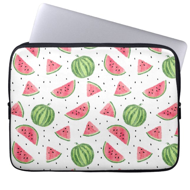 Neon Watercolor Wassermelons Muster Laptopschutzhülle (Vorderseite)