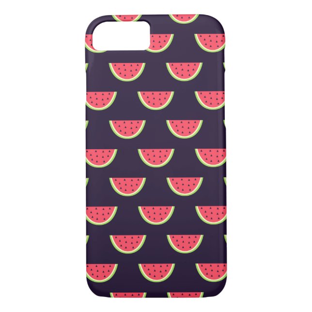 Neon Watermelon auf Lila Muster Case-Mate iPhone Hülle (Rückseite)